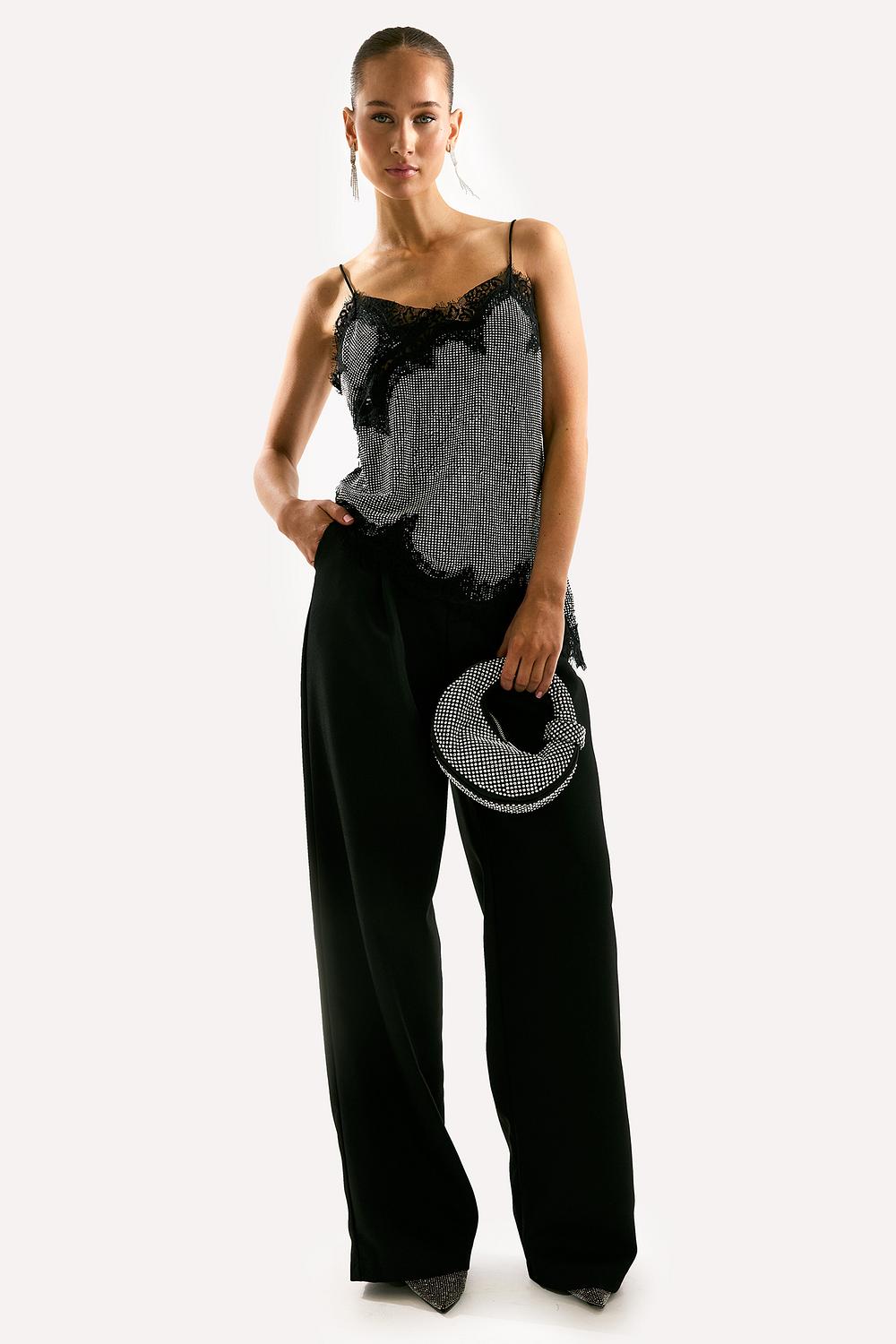 Pantalon noir à paillettes