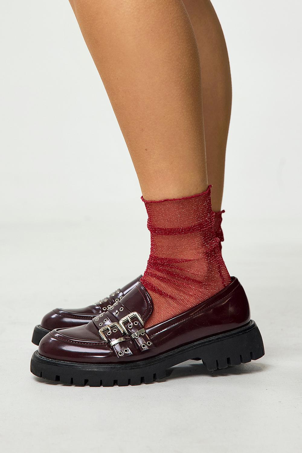 Calcetines rojos de purpurina