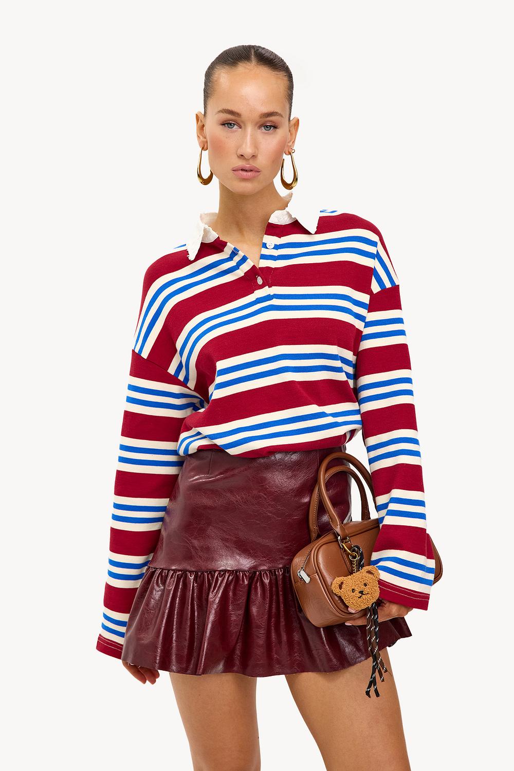 Jupe en cuir rouge