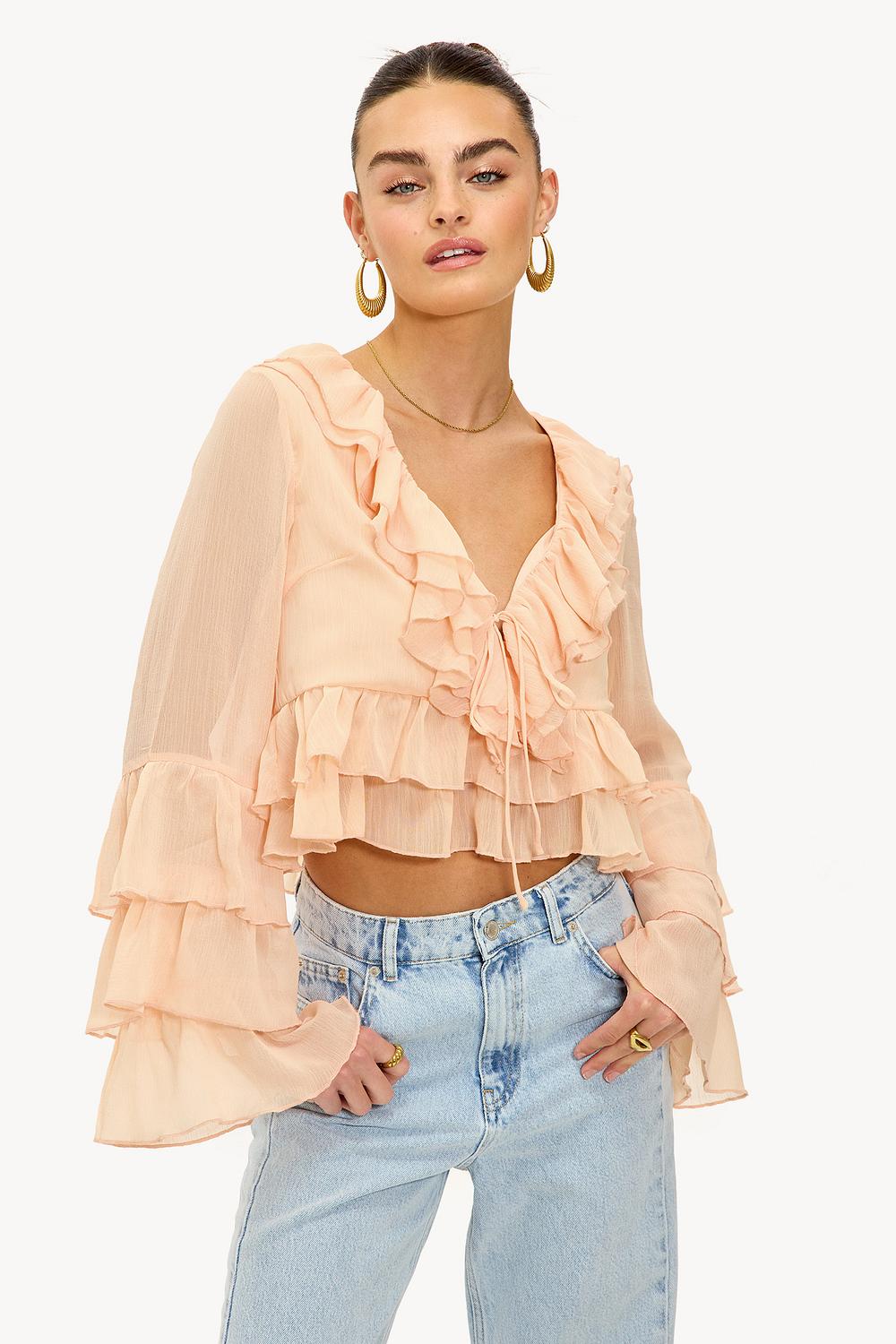 Coral blouse