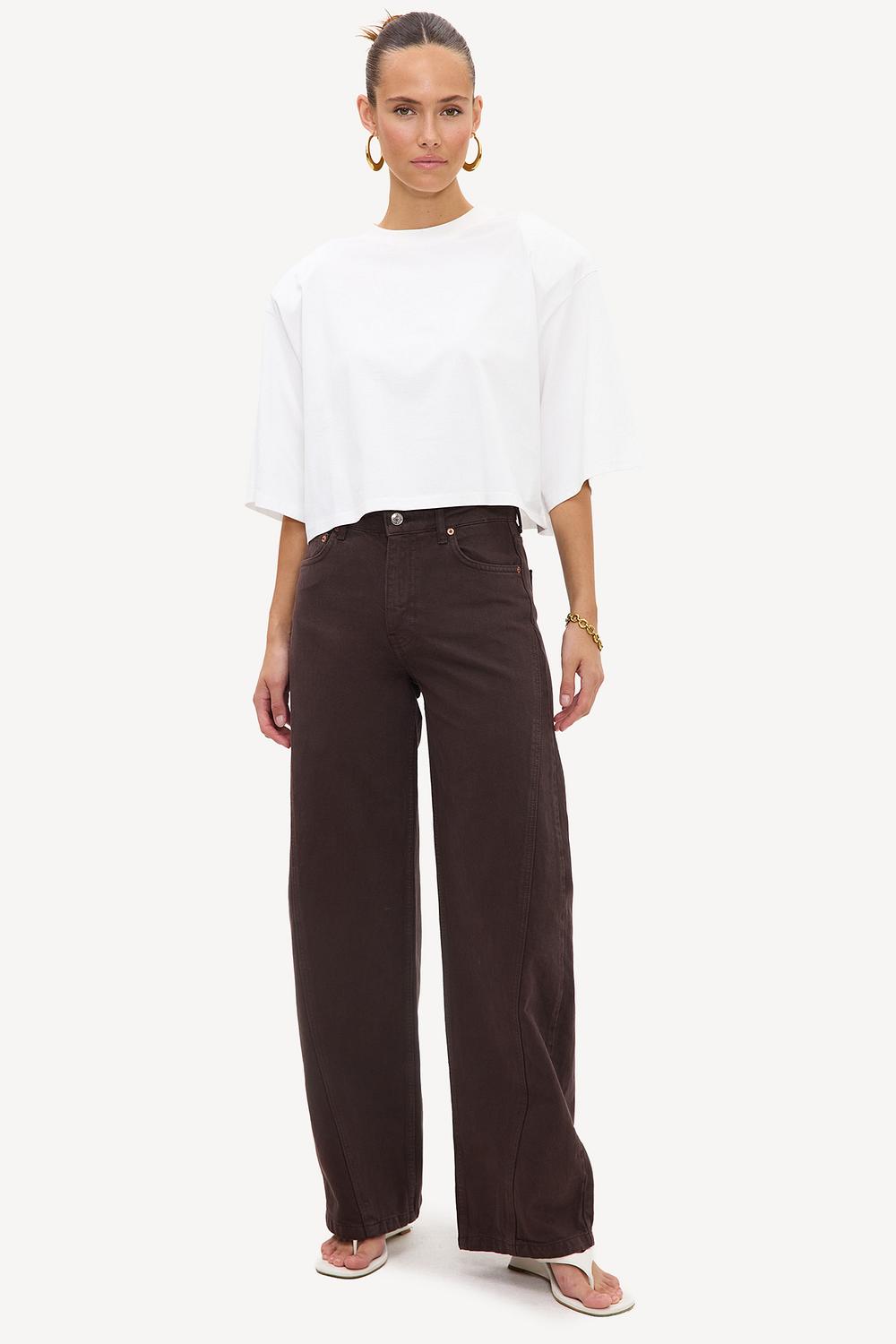 Donkerbruine straight leg jeans