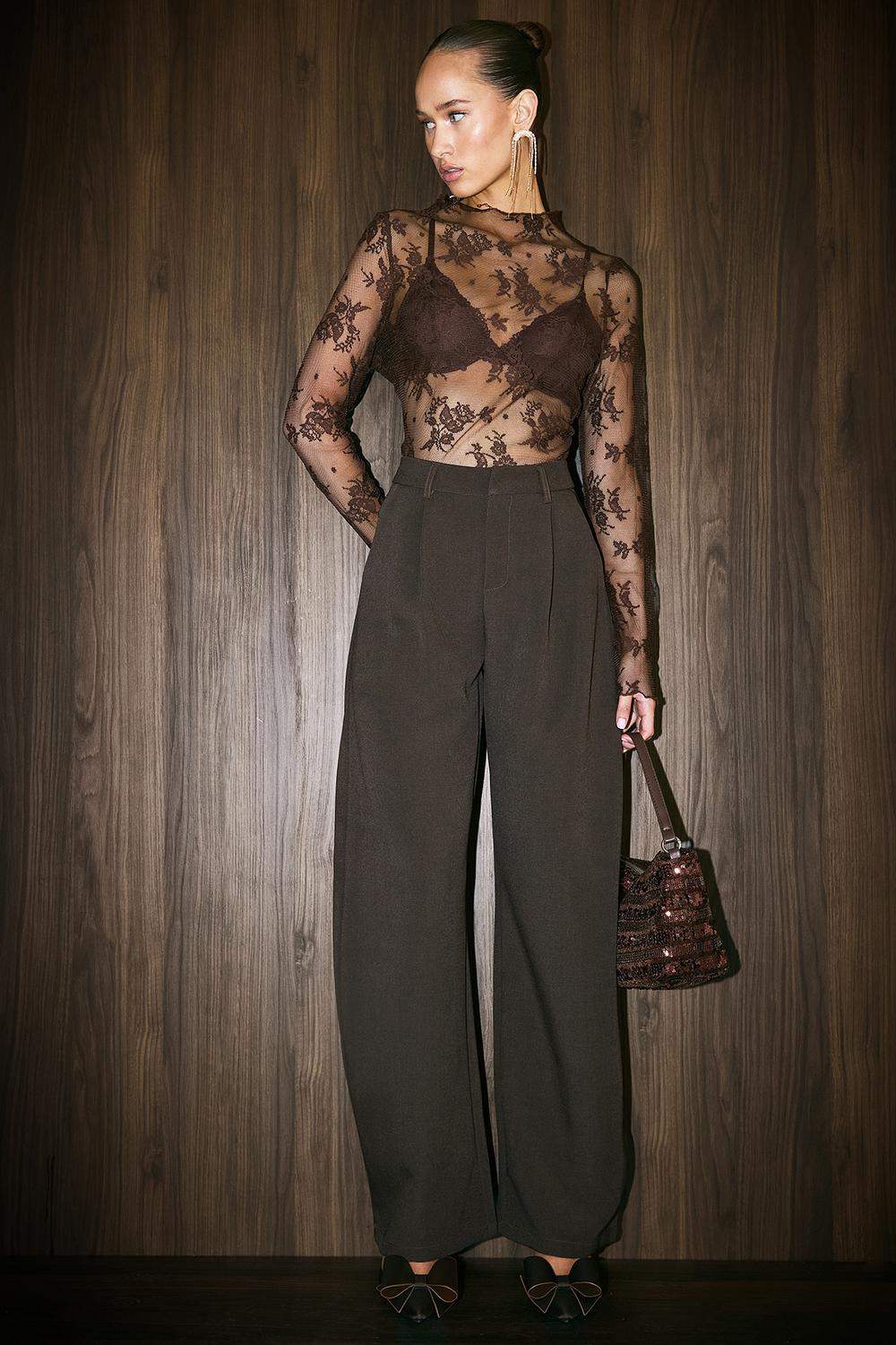 Pantalon bouffant marron