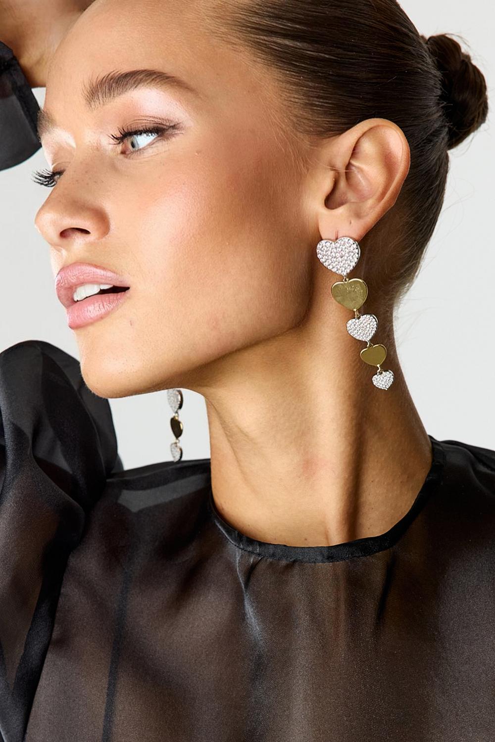Boucles d'oreilles or avec strass