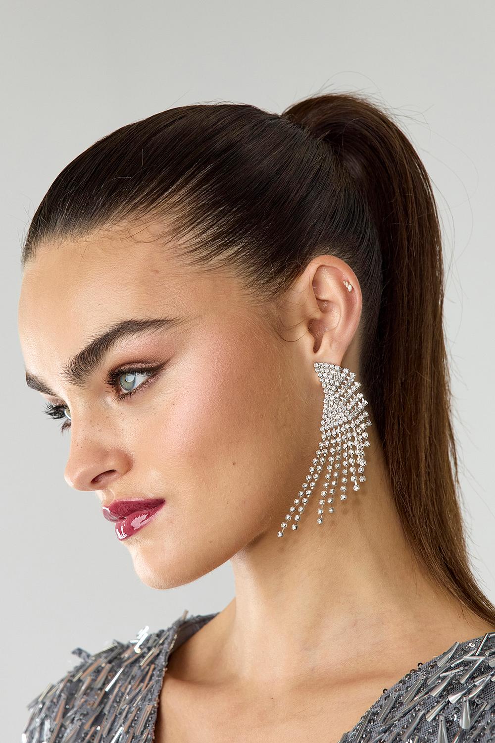 Pendientes de plata con brillantes