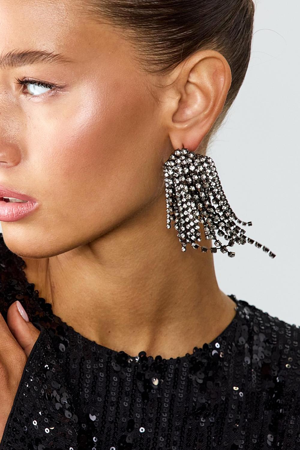 Pendientes de plata con brillantes