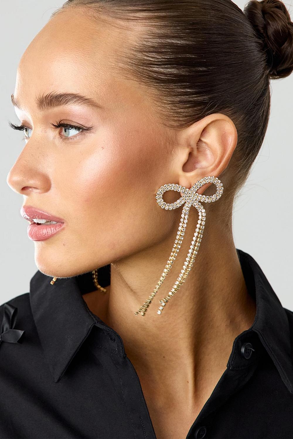 Boucles d'oreilles en or avec strass
