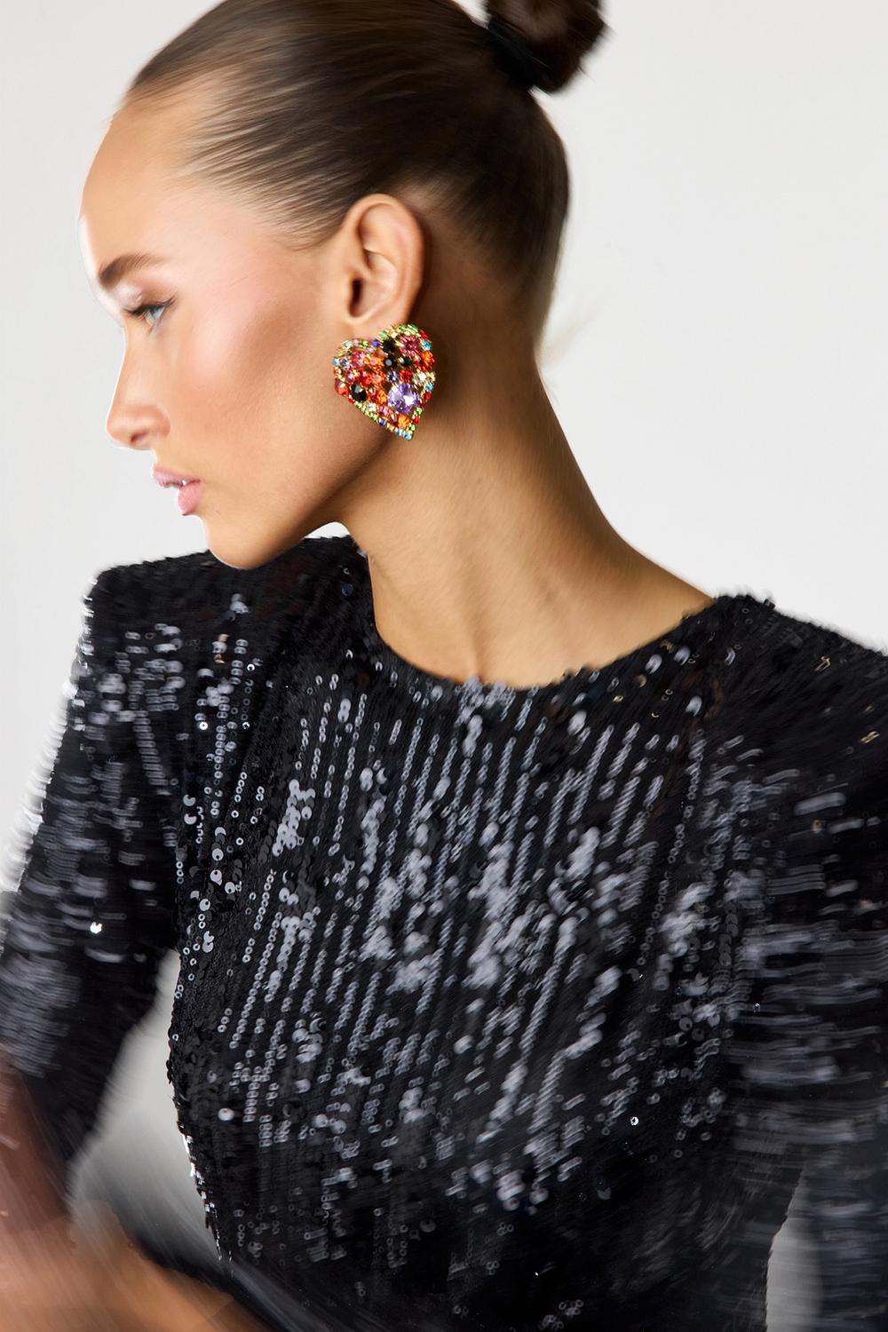 Pendientes de oro con strass