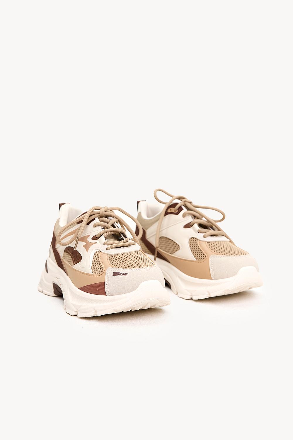 White trainers with brown details