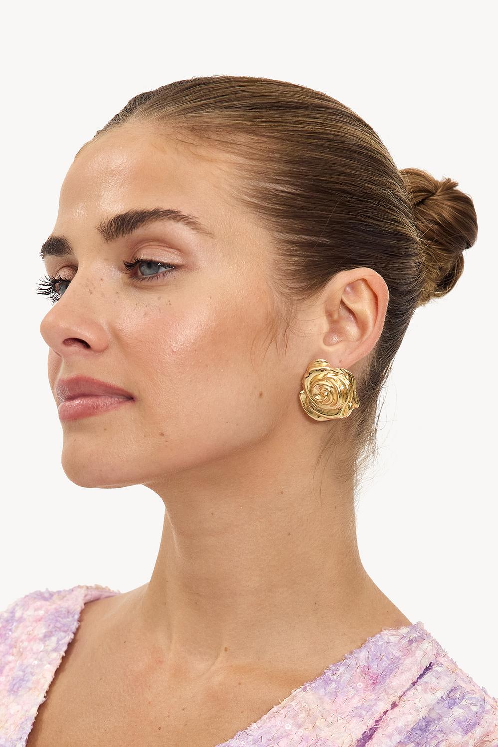 Boucles d'oreilles fleur d'or