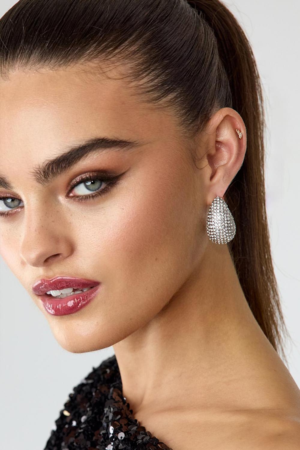 Pendientes de plata con brillantes