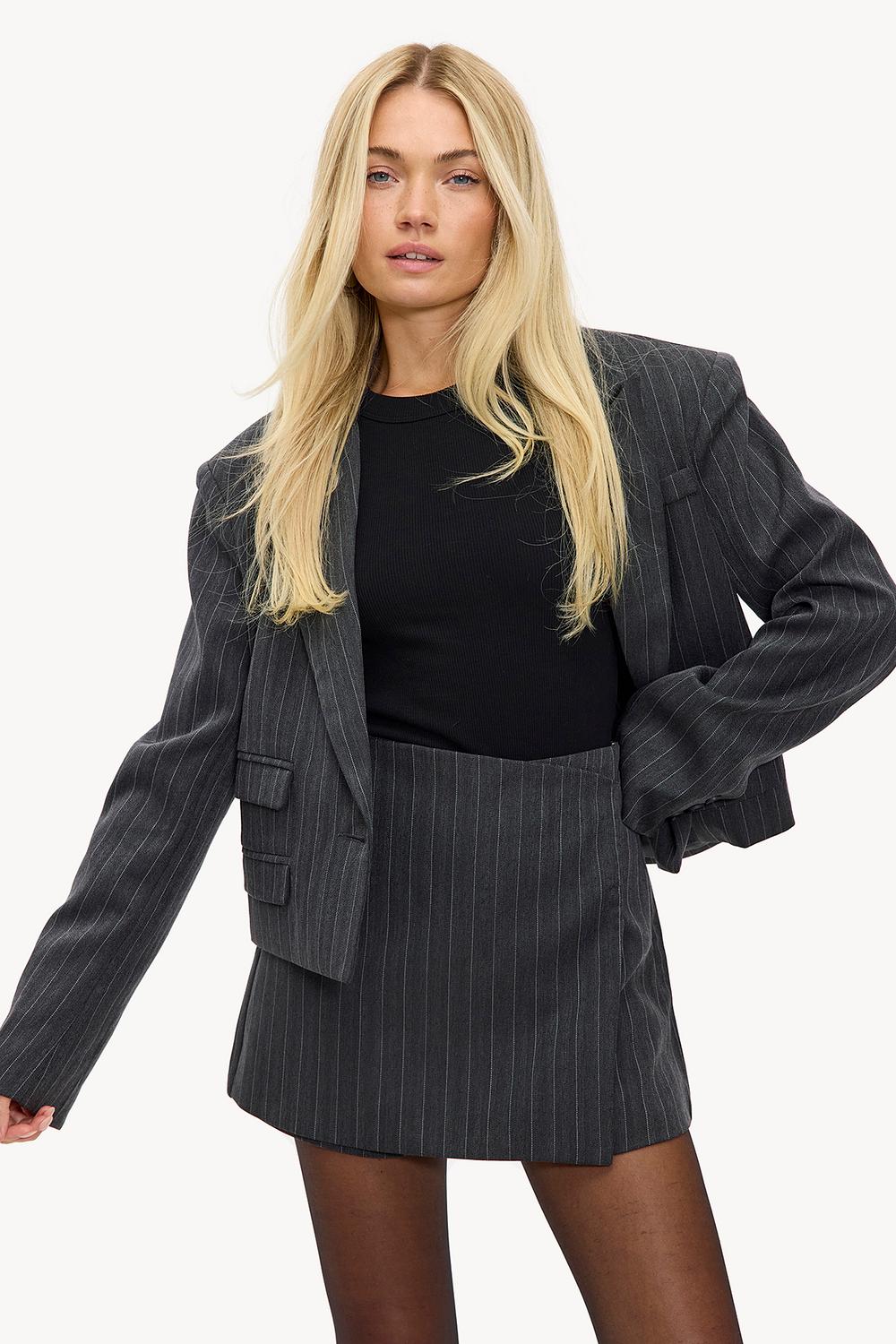 Grey striped skort
