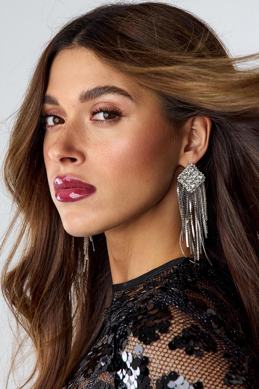 Pendientes de plata con brillantes
