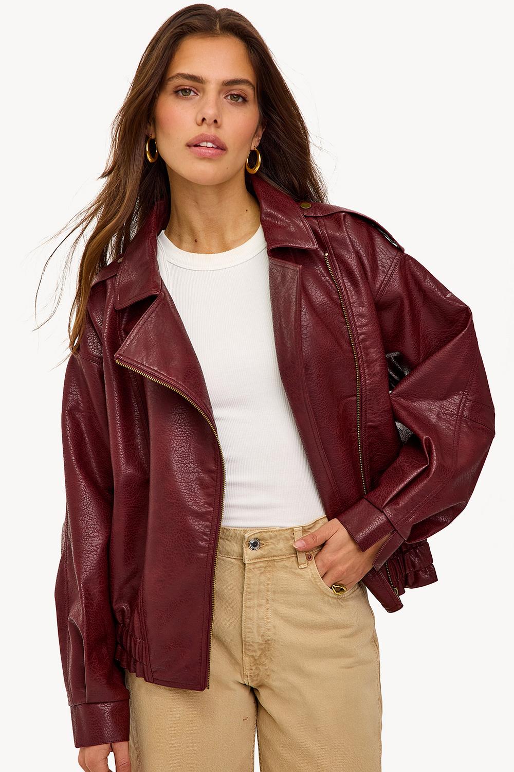 Red biker jacket