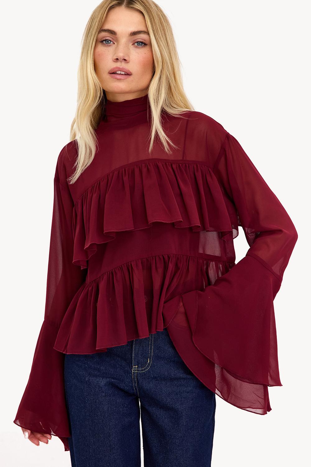 Chemisier bordeaux