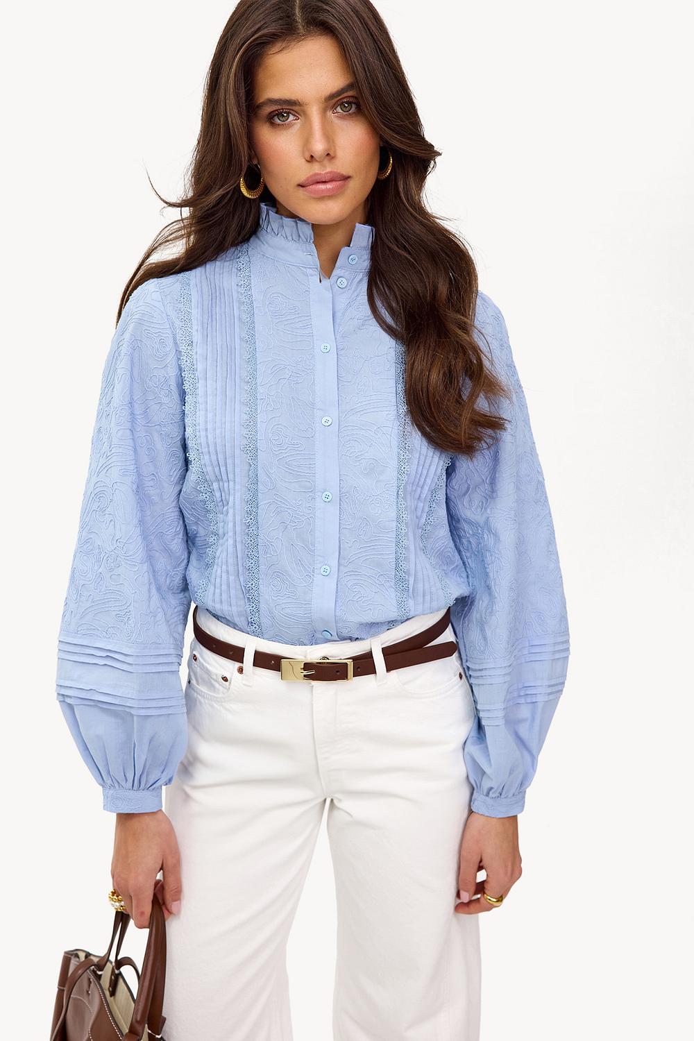 Blauwe blouse