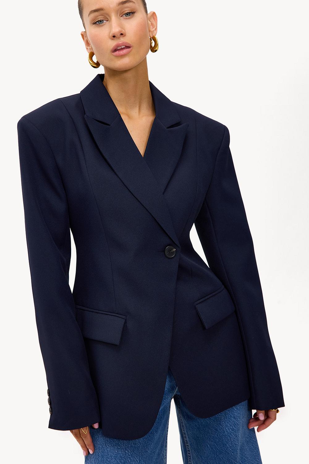 Donkerblauwe blazer