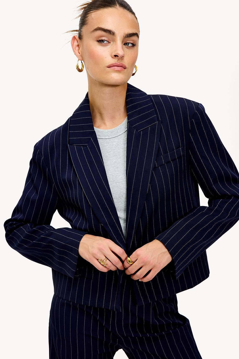 Dark blue striped blazer