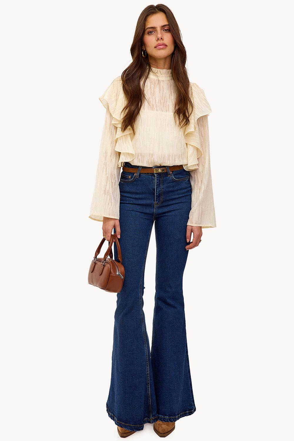 Dark blue flared jeans