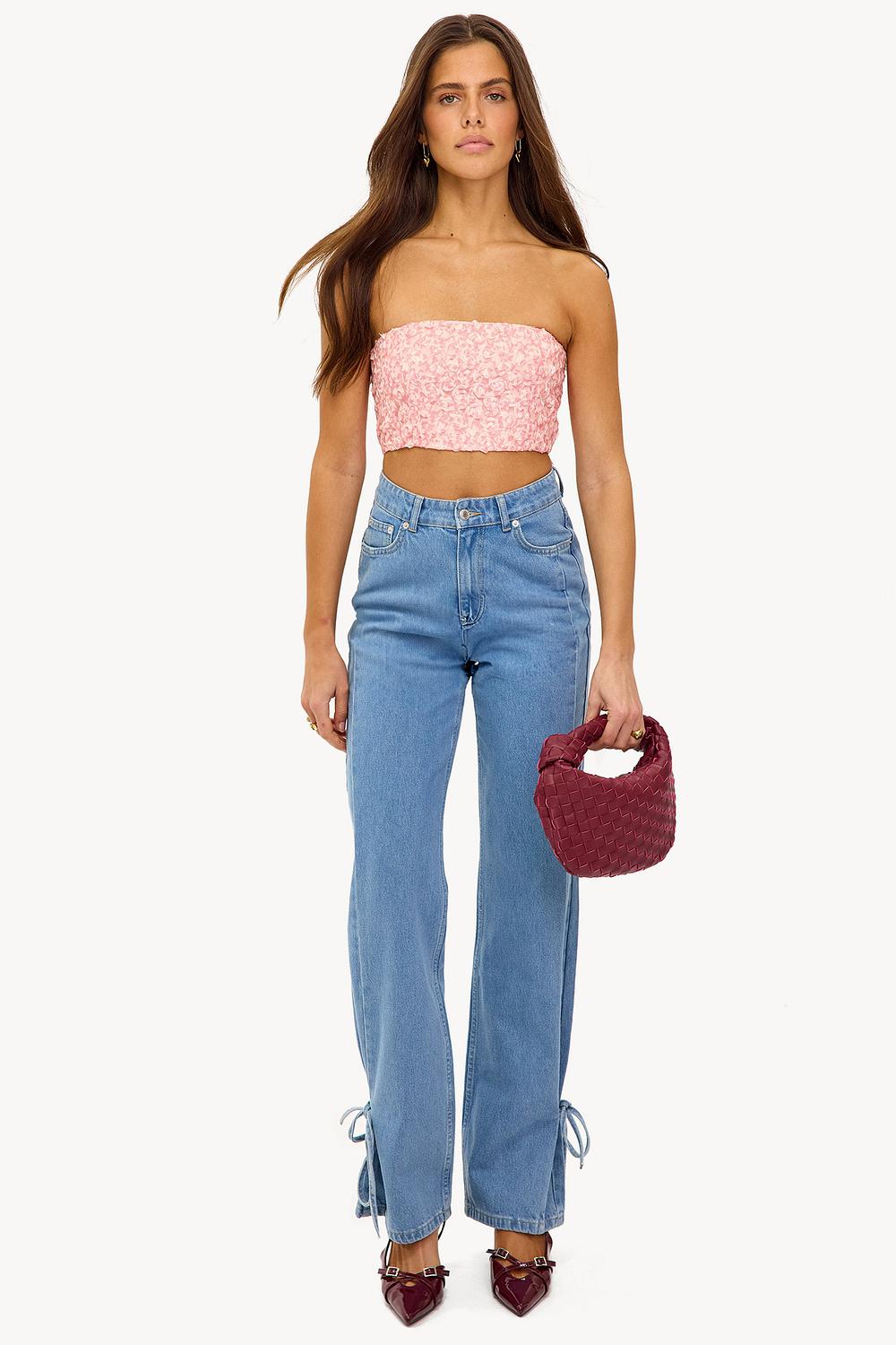 Top bandeau rose