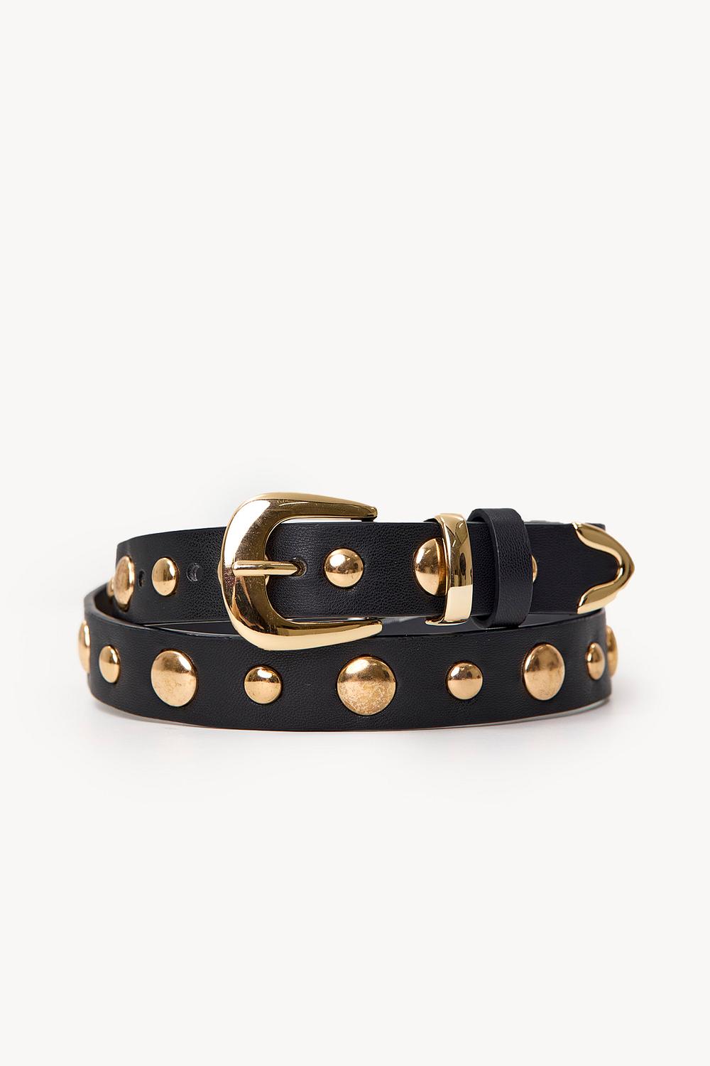 Black belt with gold hardware