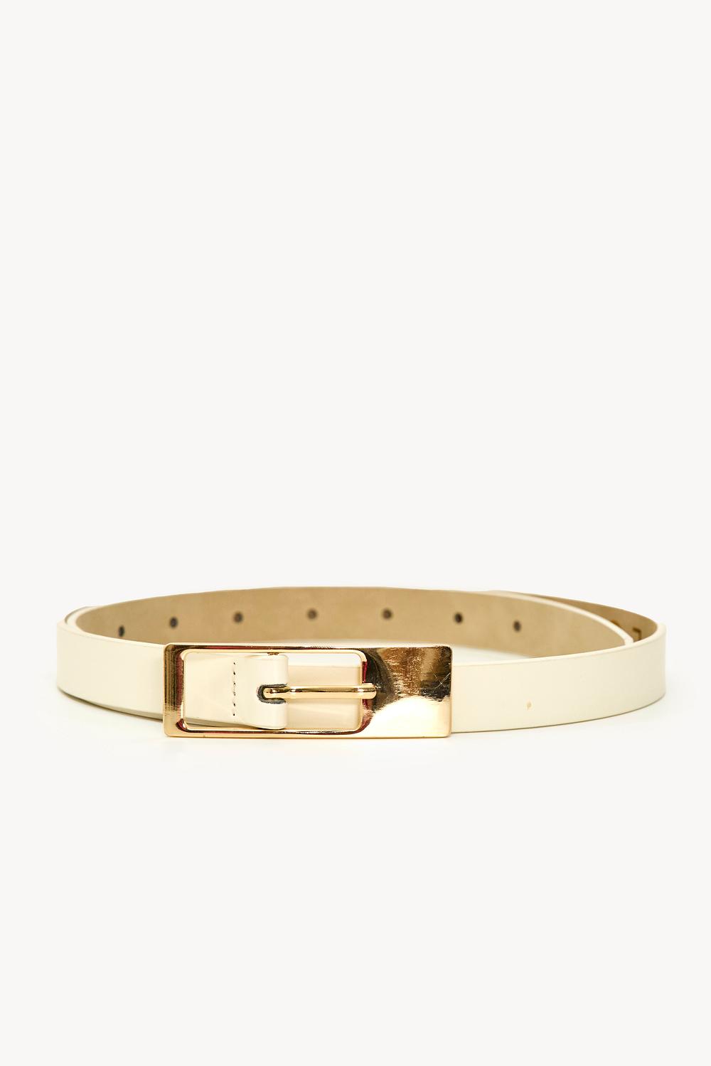 Butter yellow belt with golden buckle