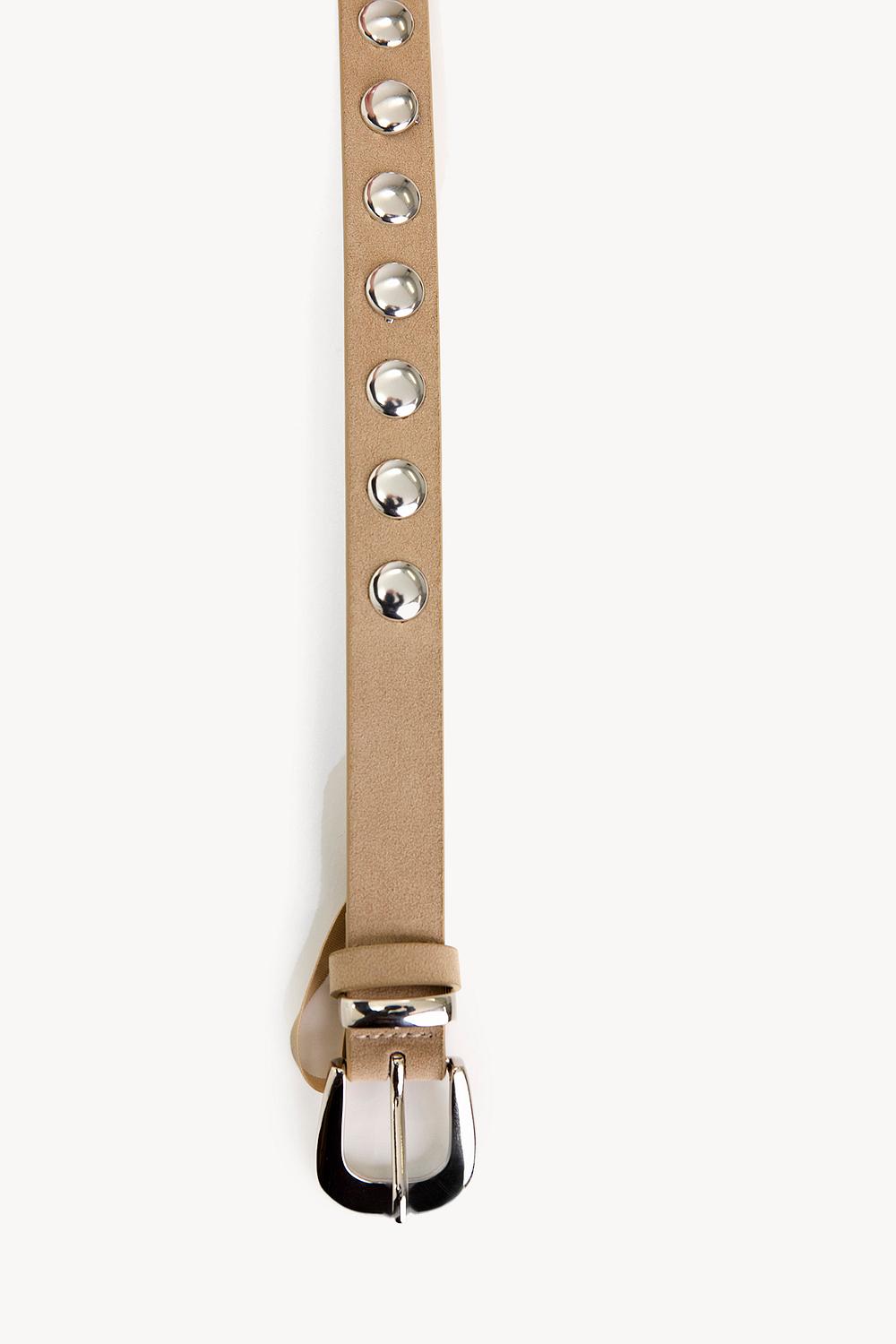 Off white belt with silver hardware