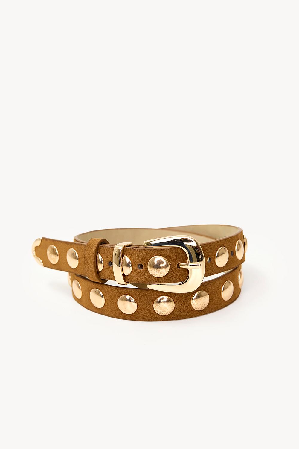 Ceinture marron avec ornements en or