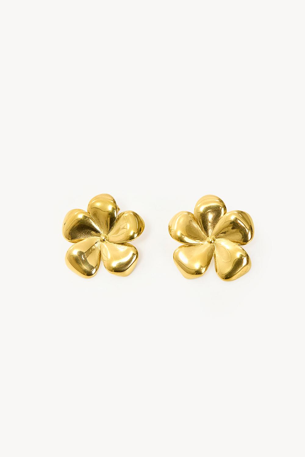 Pendientes flor dorados