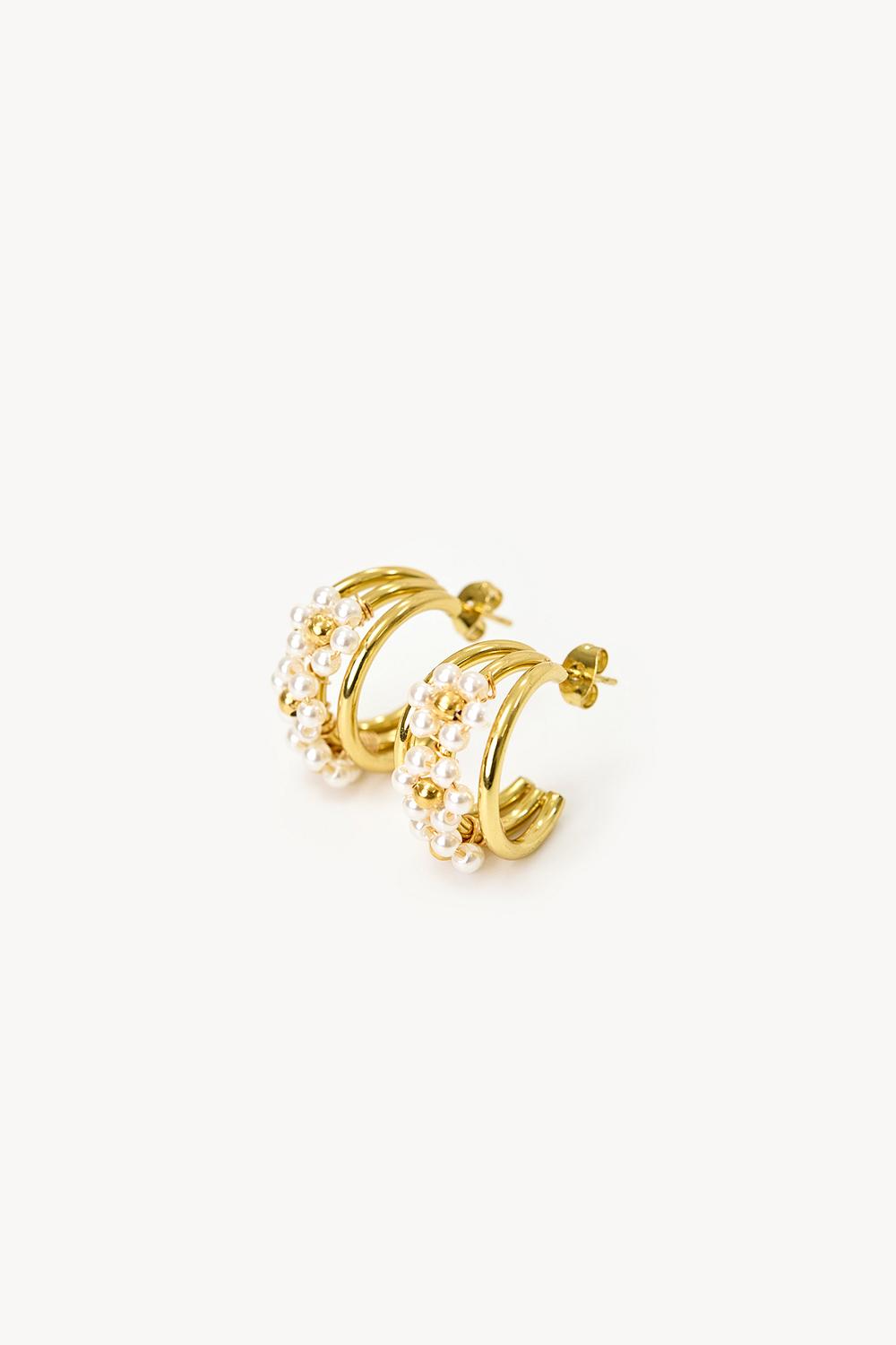 Pendientes de oro con perlas