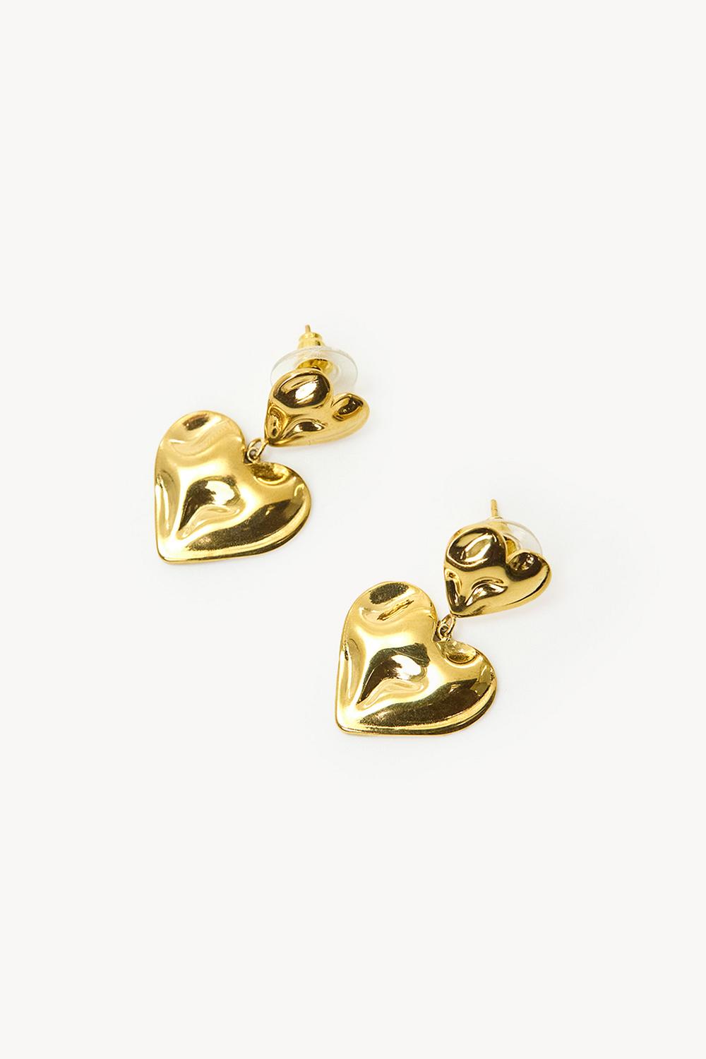 Gold heart earrings