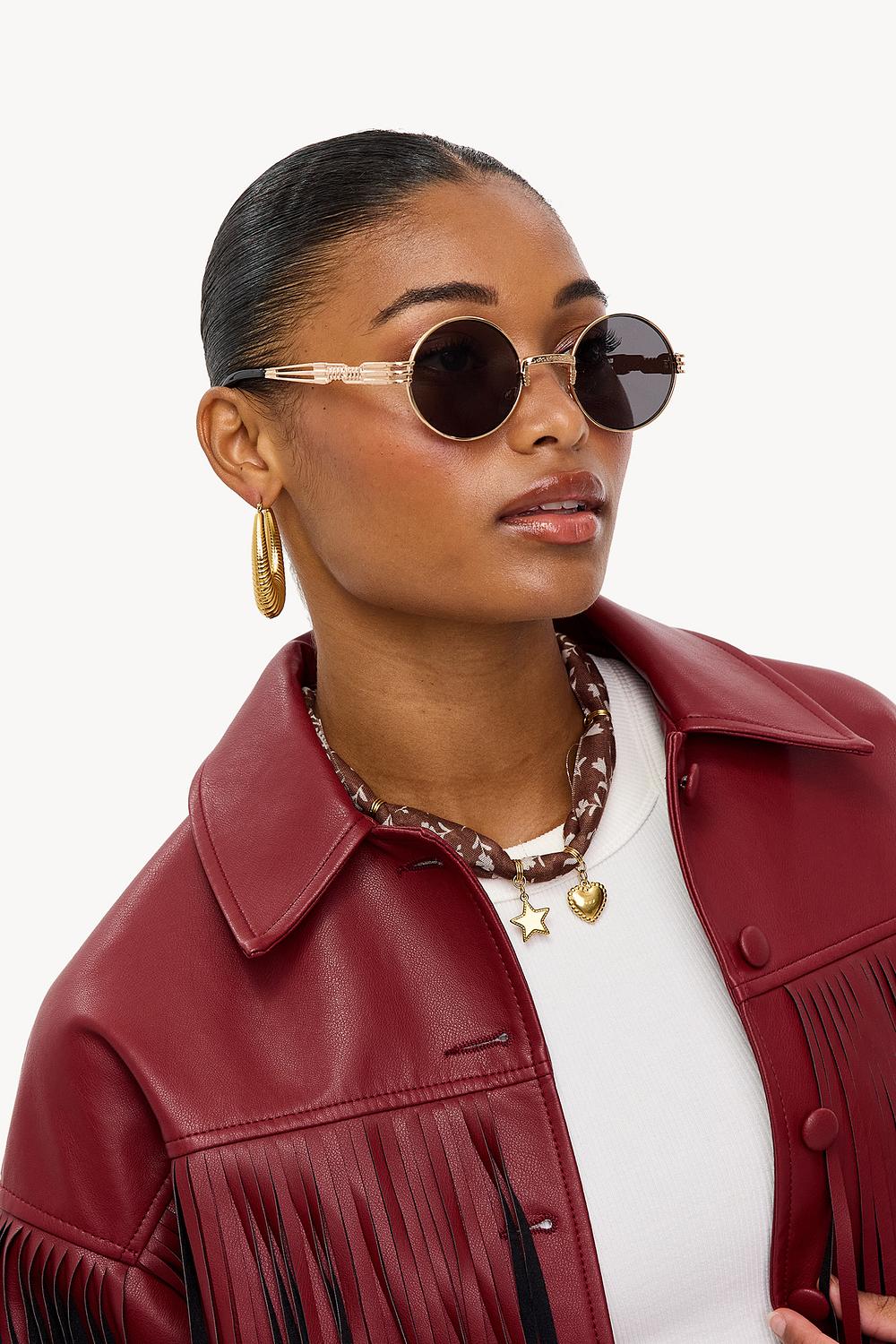Black sunglasses with gold frame