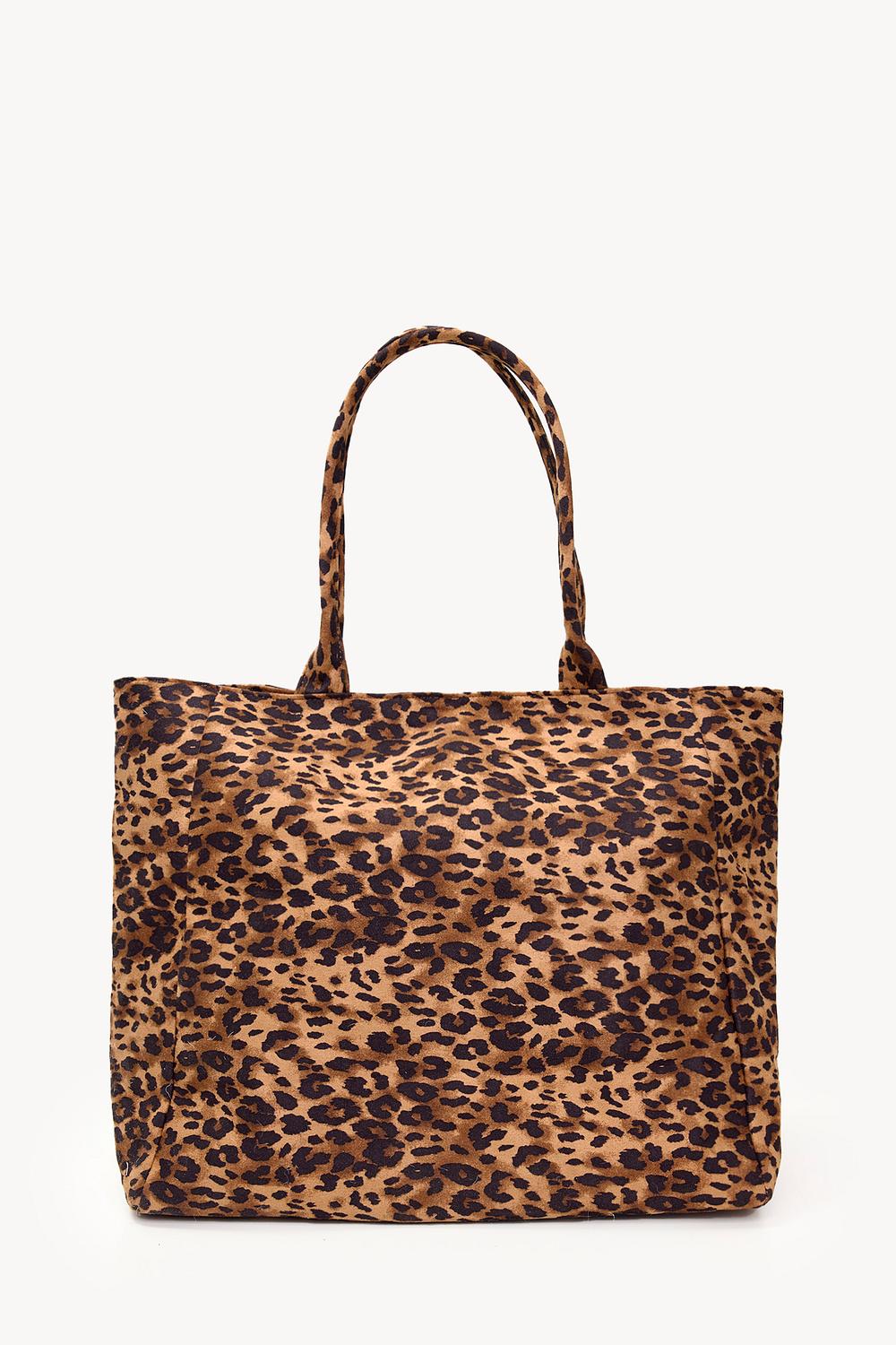 Sac marron avec imprimé léopard