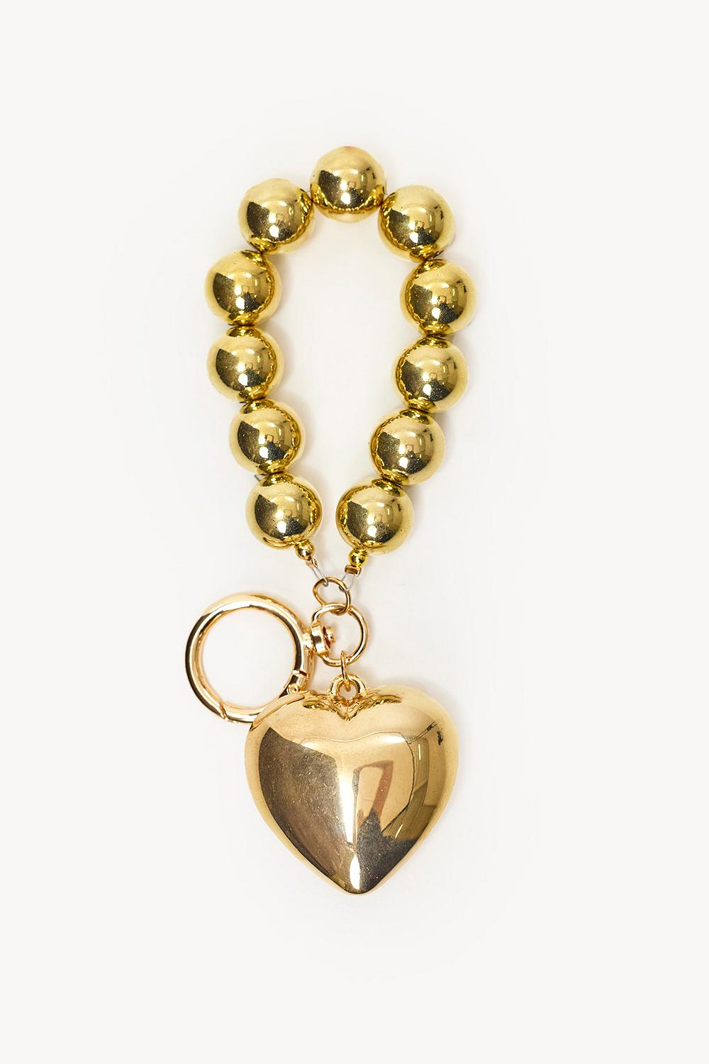 Gouden sleutelhanger met hart