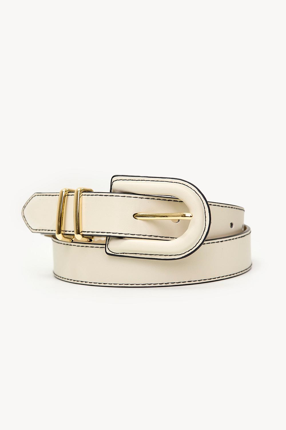 Offwhite riem met gouden hardware