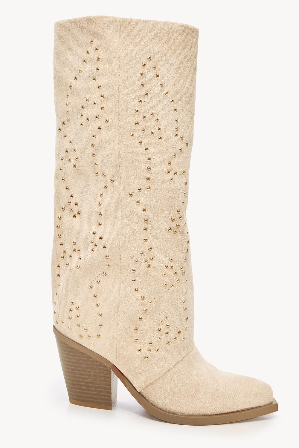 Beige laarzen met studs