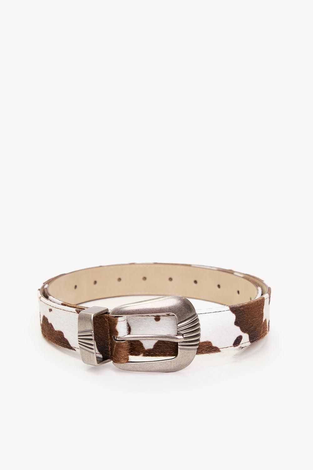 Bruine riem met zilveren hardware