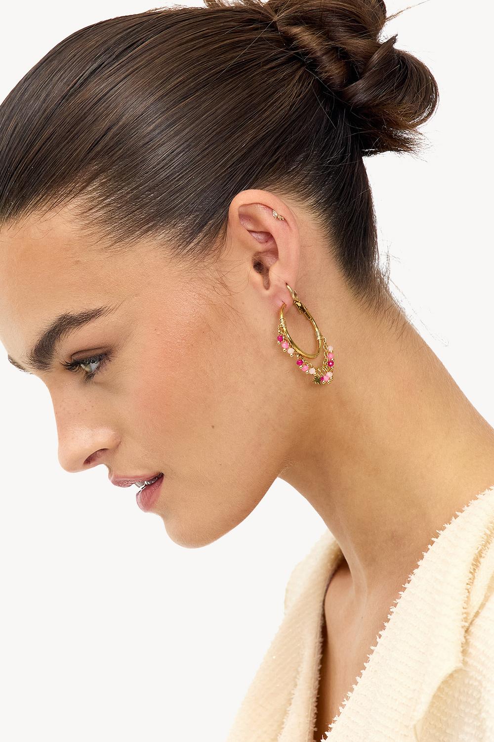 Gouden oorbellen met hangers