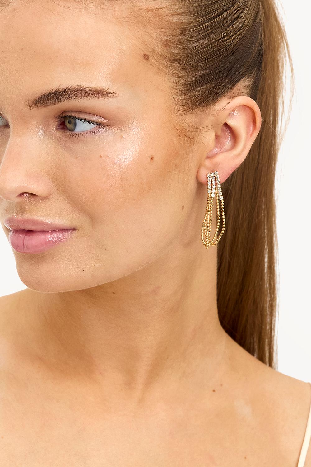 Boucles d'oreilles en or avec strass