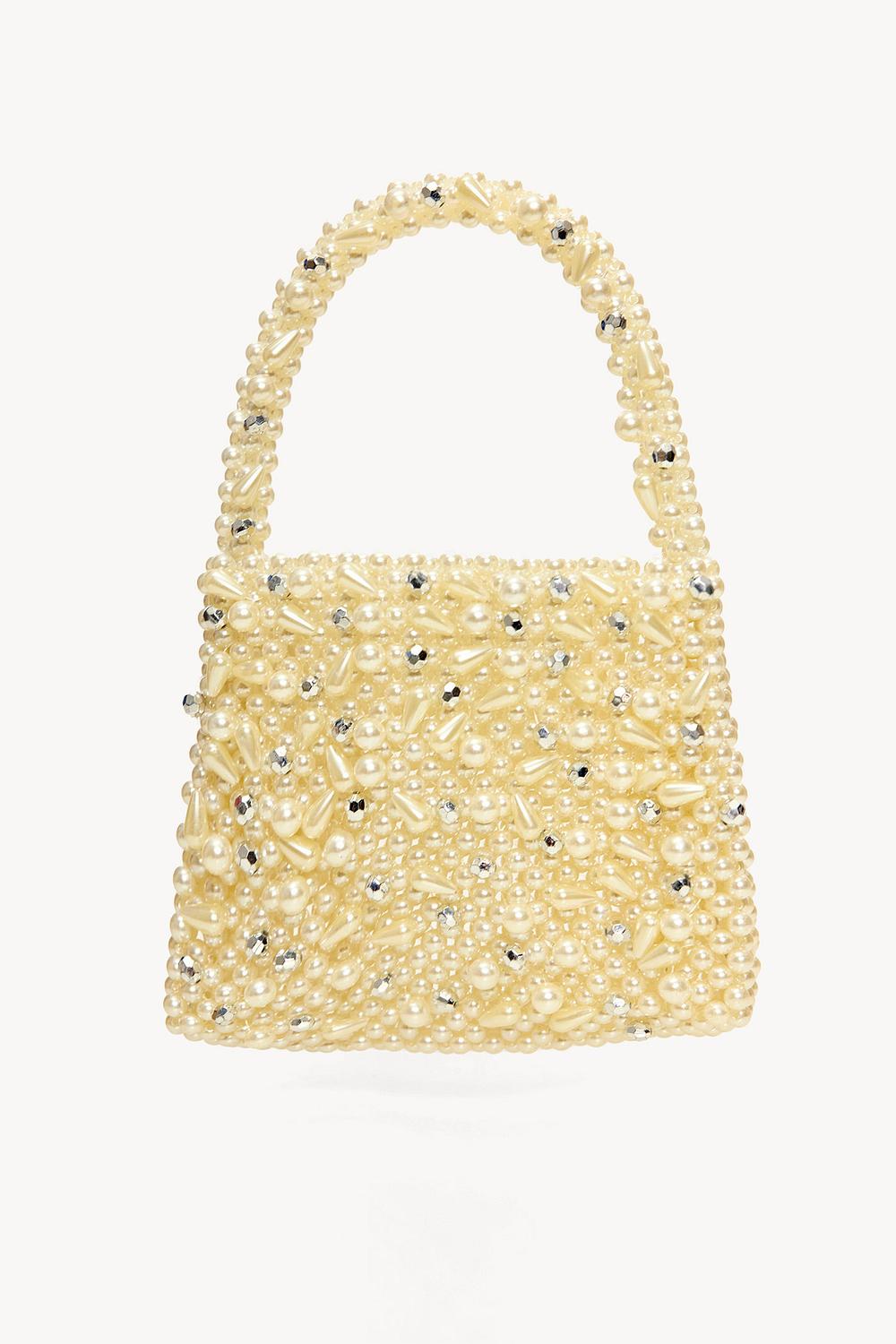 Sac à main blanc en perles