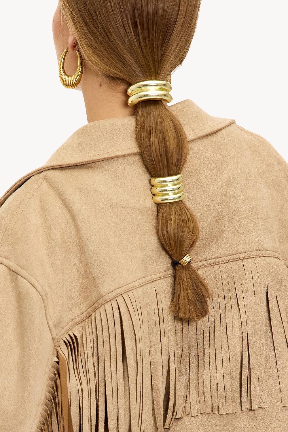 Elastique pour cheveux doré et argenté