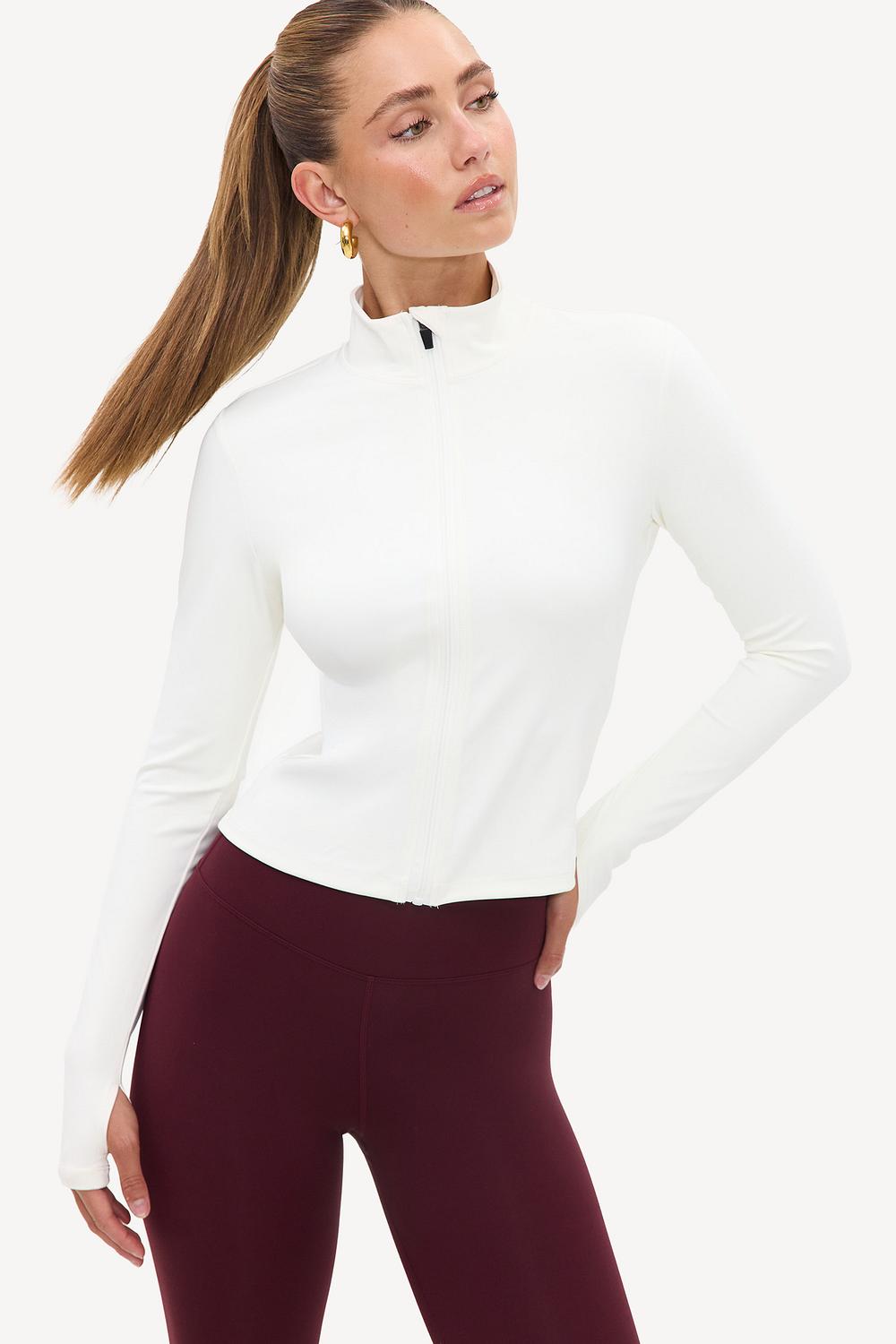 Veste de sport blanc cassé