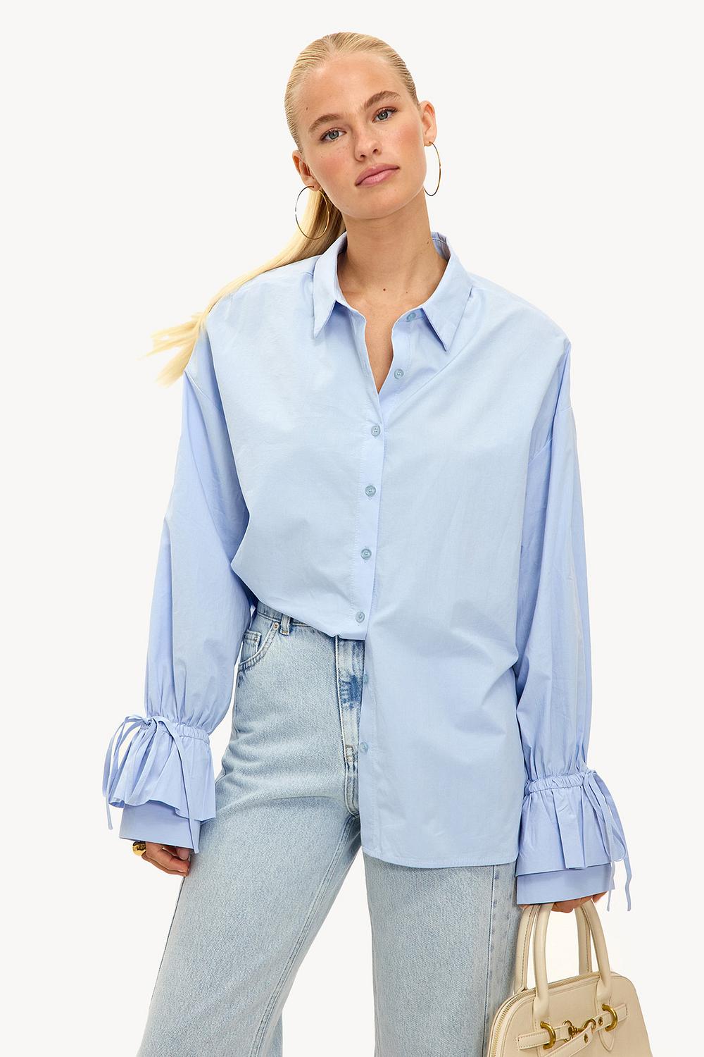 Blauwe blouse