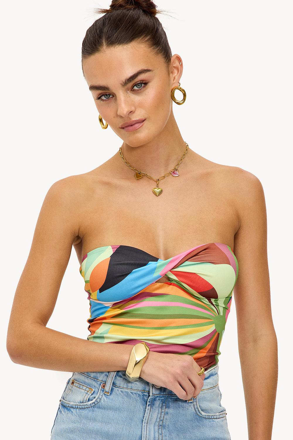 Colored bandeau top