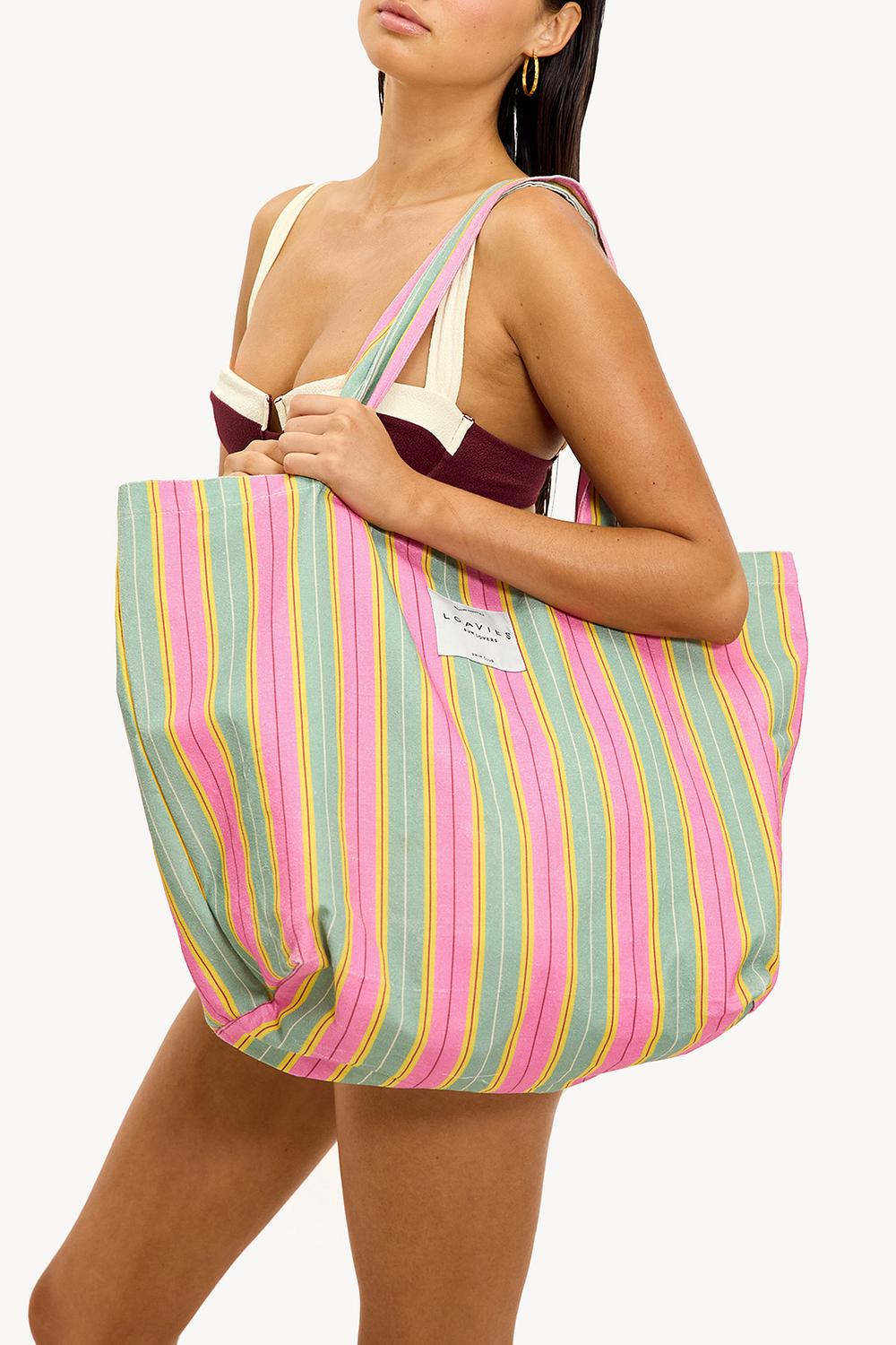 Sac vert à rayures