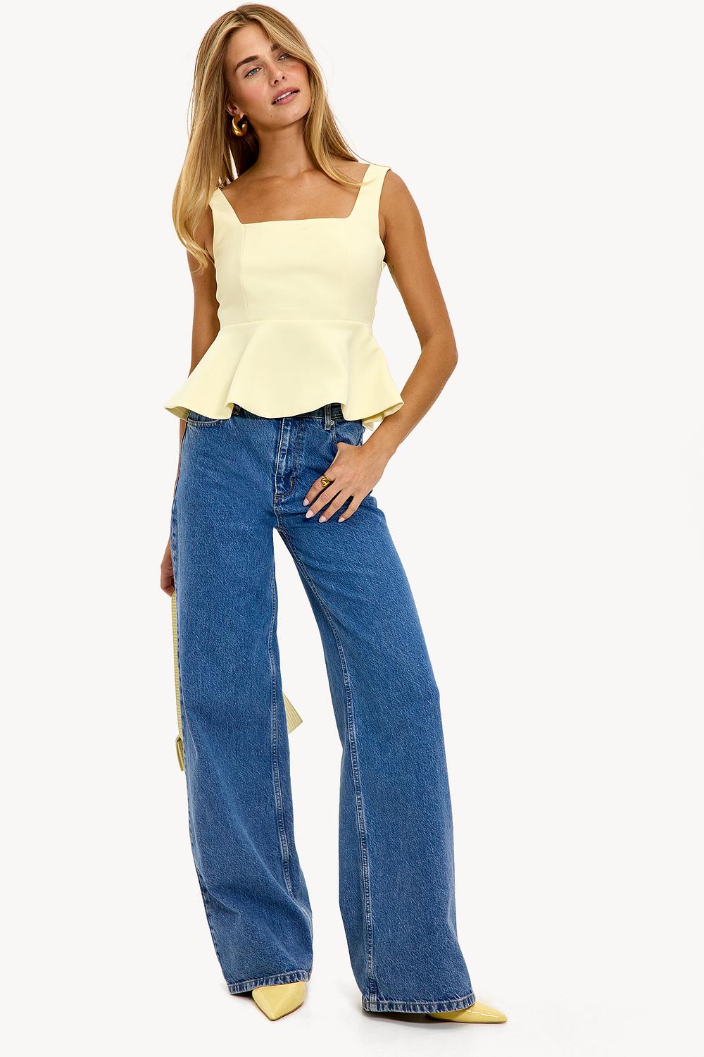 Blauwe wide leg jeans