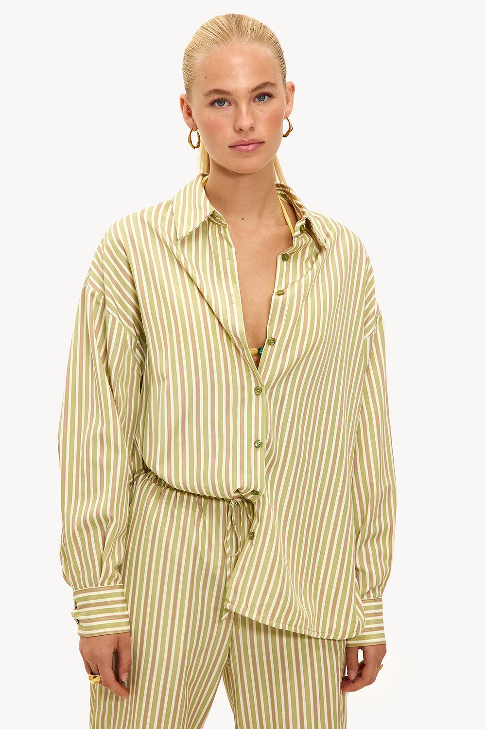 Light green blouse with stripes