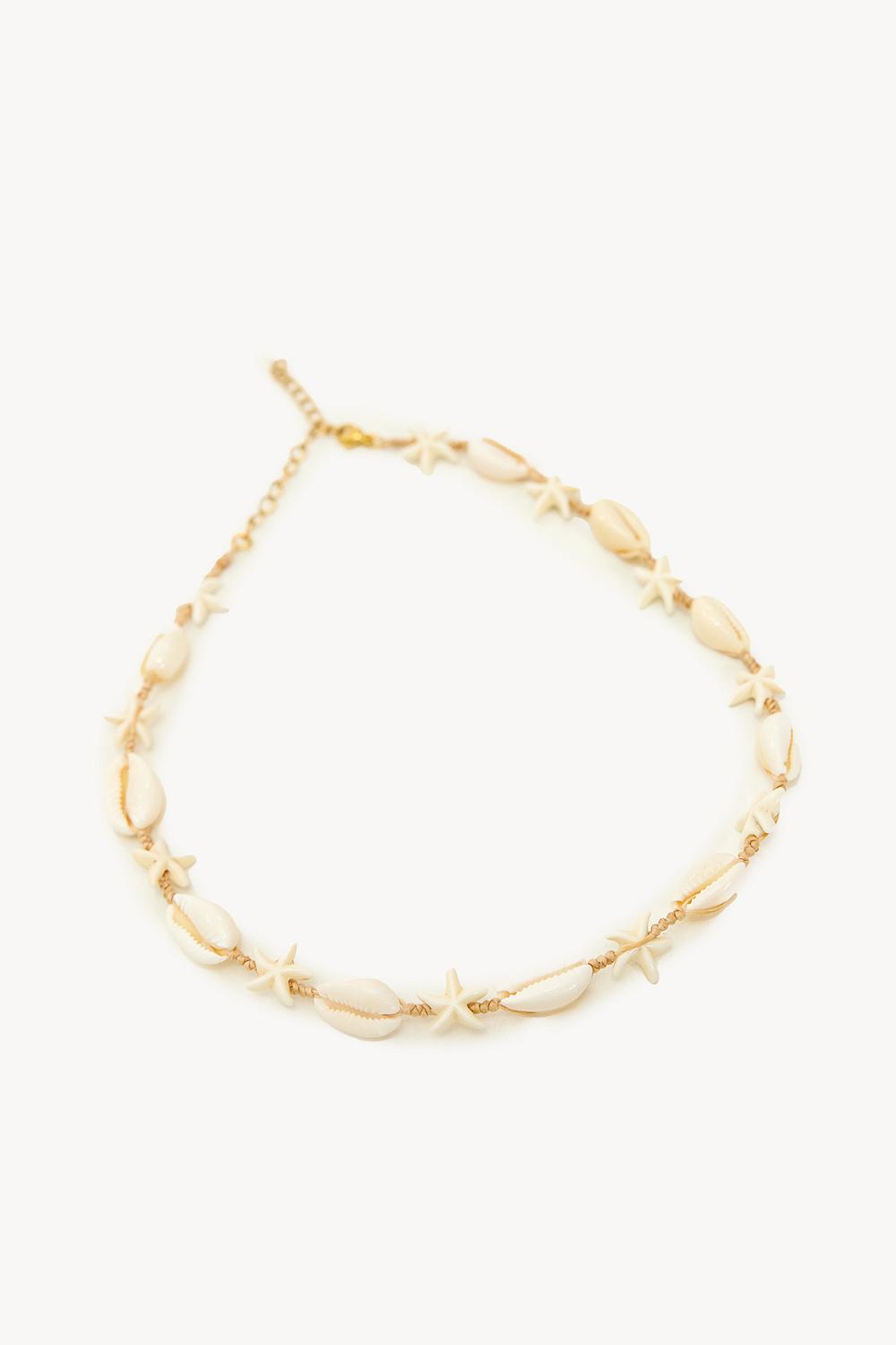 Gold necklace with shells