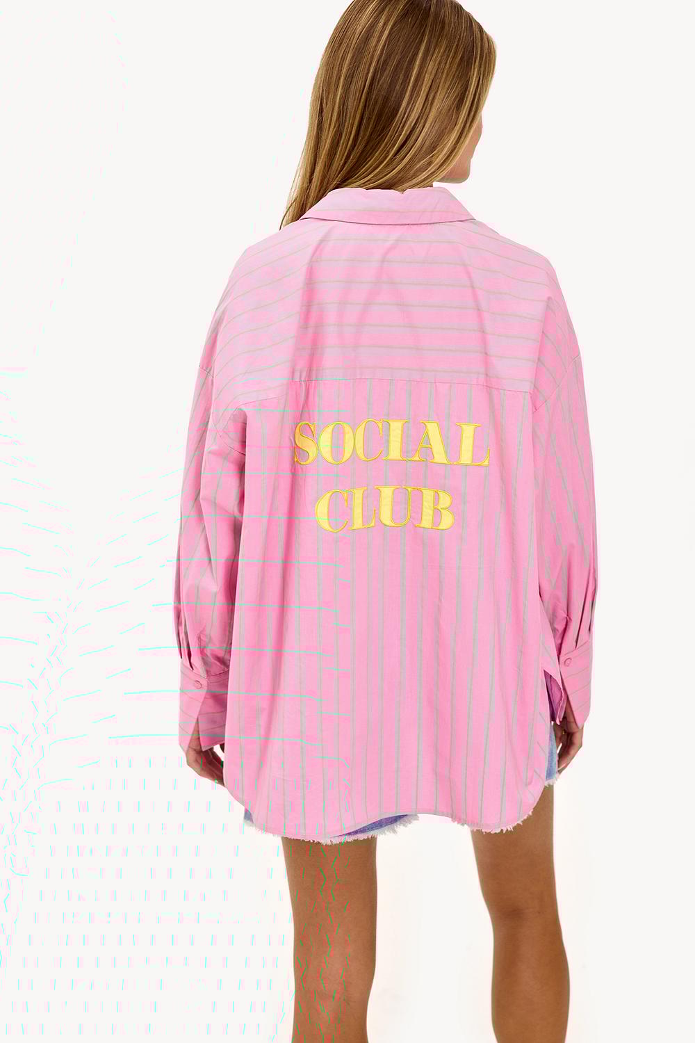 Roze blouse met strepen