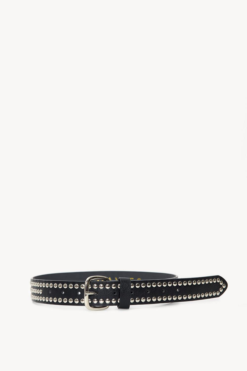 Zwarte riem met zilveren studs