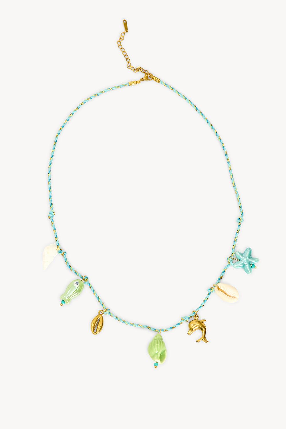 Collier turquoise avec coquillages